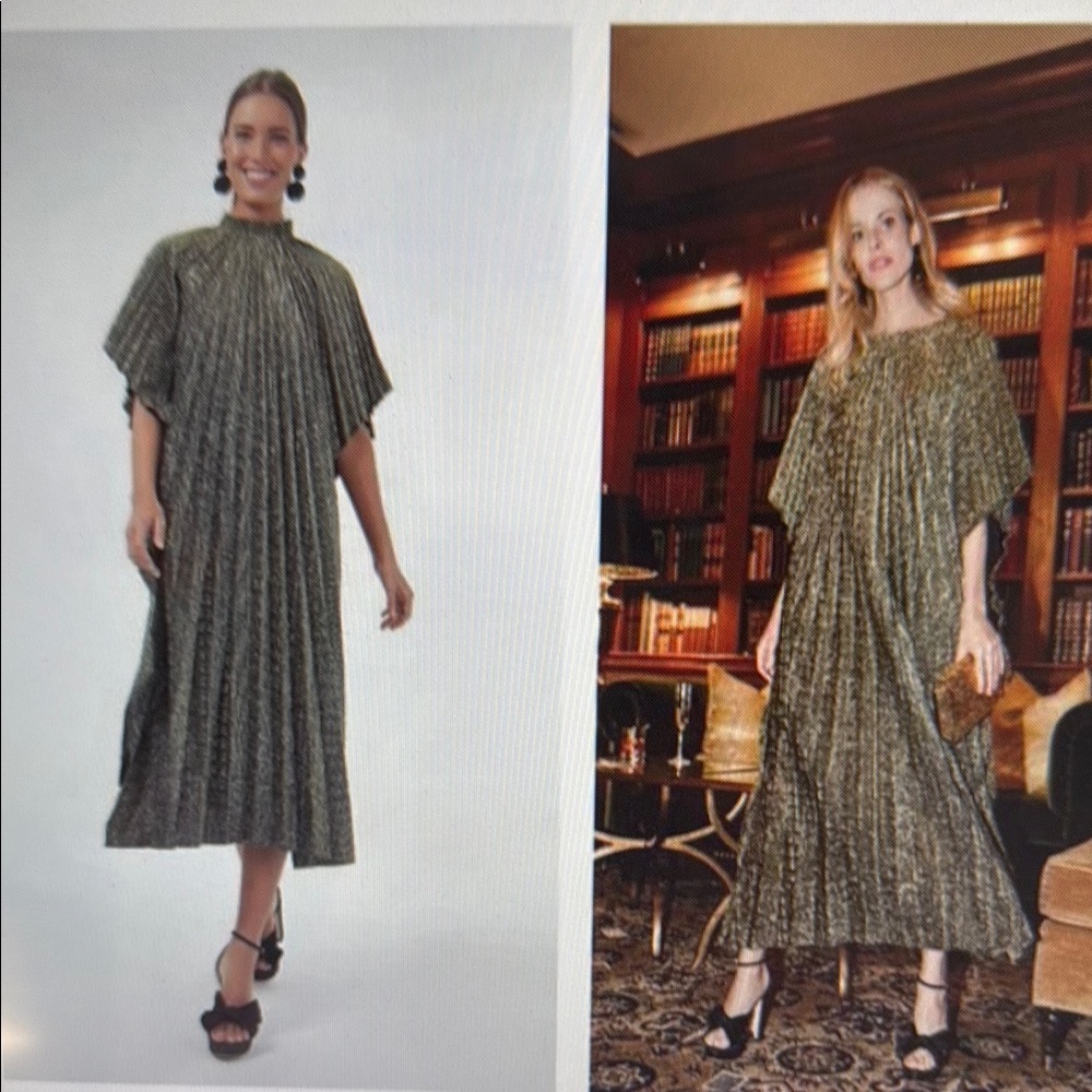 Elegant Green Pleated Dress